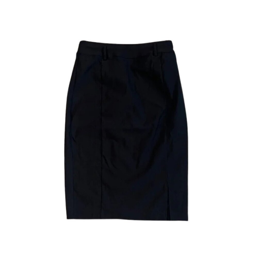 NWT Kate Kasin High-Waisted Stretch Pencil Skirt with Slit Black Size Small